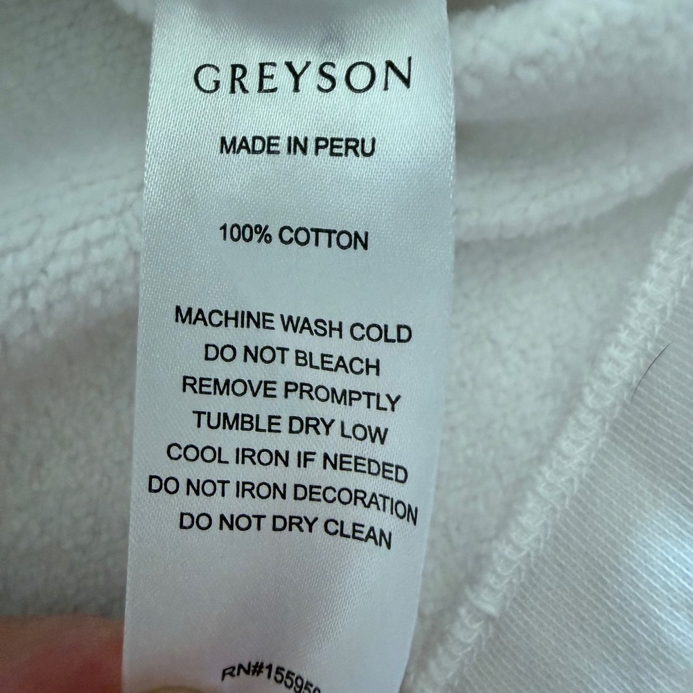 Greyson Housewife Embroidered Crewneck Sweatshirt White Women's M Made in Peru - Picture 6 of 10
